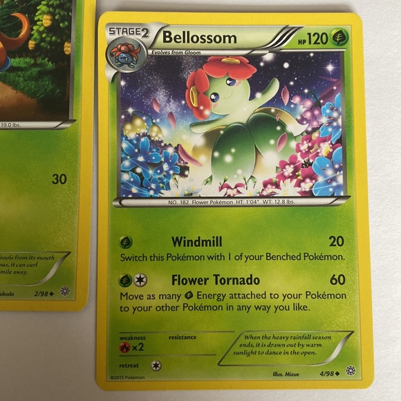 Oddish 1/98 Gloom 2/98 Bellossom 4/98 Pokémon Cards - Picture 5 of 5